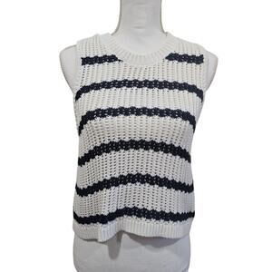 Hollister Stripped Sweater Vest Coastal Preppy Cotton Size L